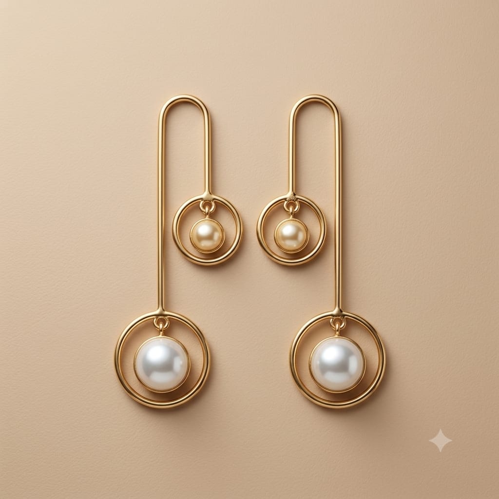 Rose Gold Pearl Drop Earrings
