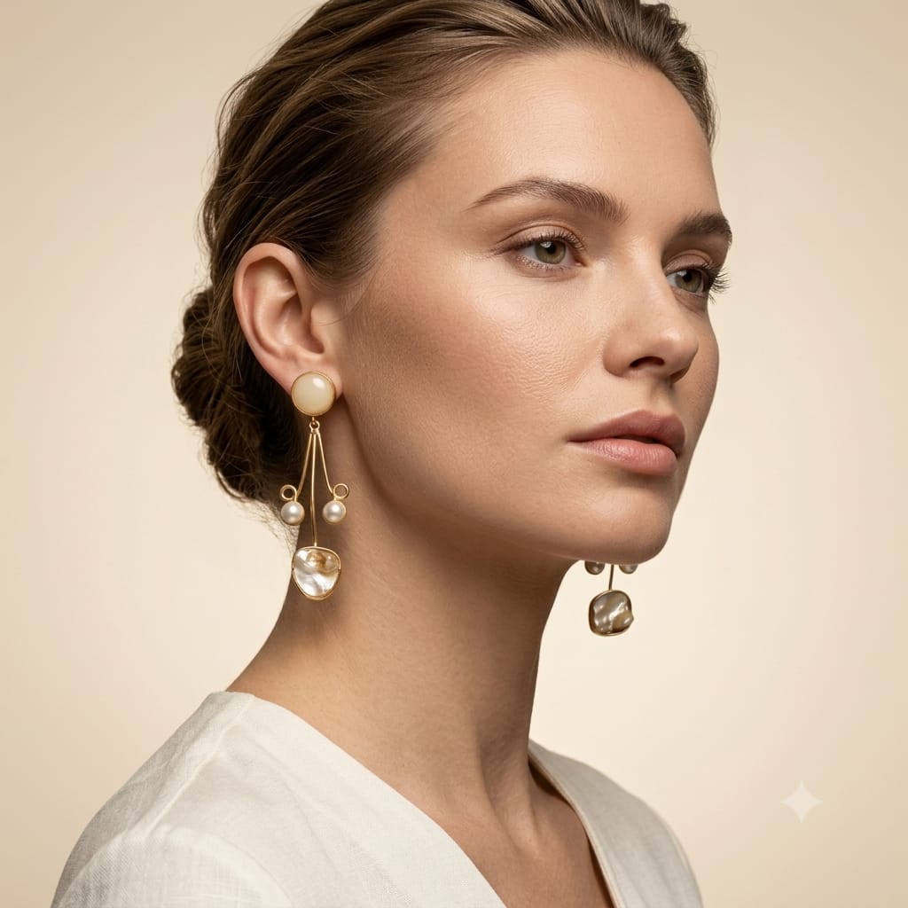 Tiered Pearl Drop Earrings
