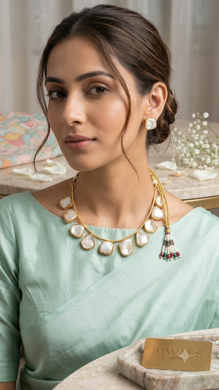 Mother of Pearl Necklace & Studs