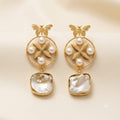 Butterfly Pearl Drop Earrings