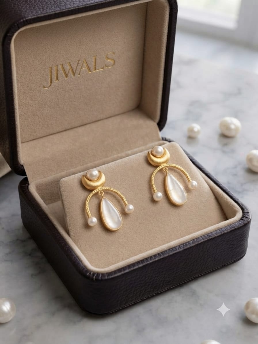 White Pearl Drop Earrings