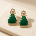 Emerald Green Kundan Drop Earring