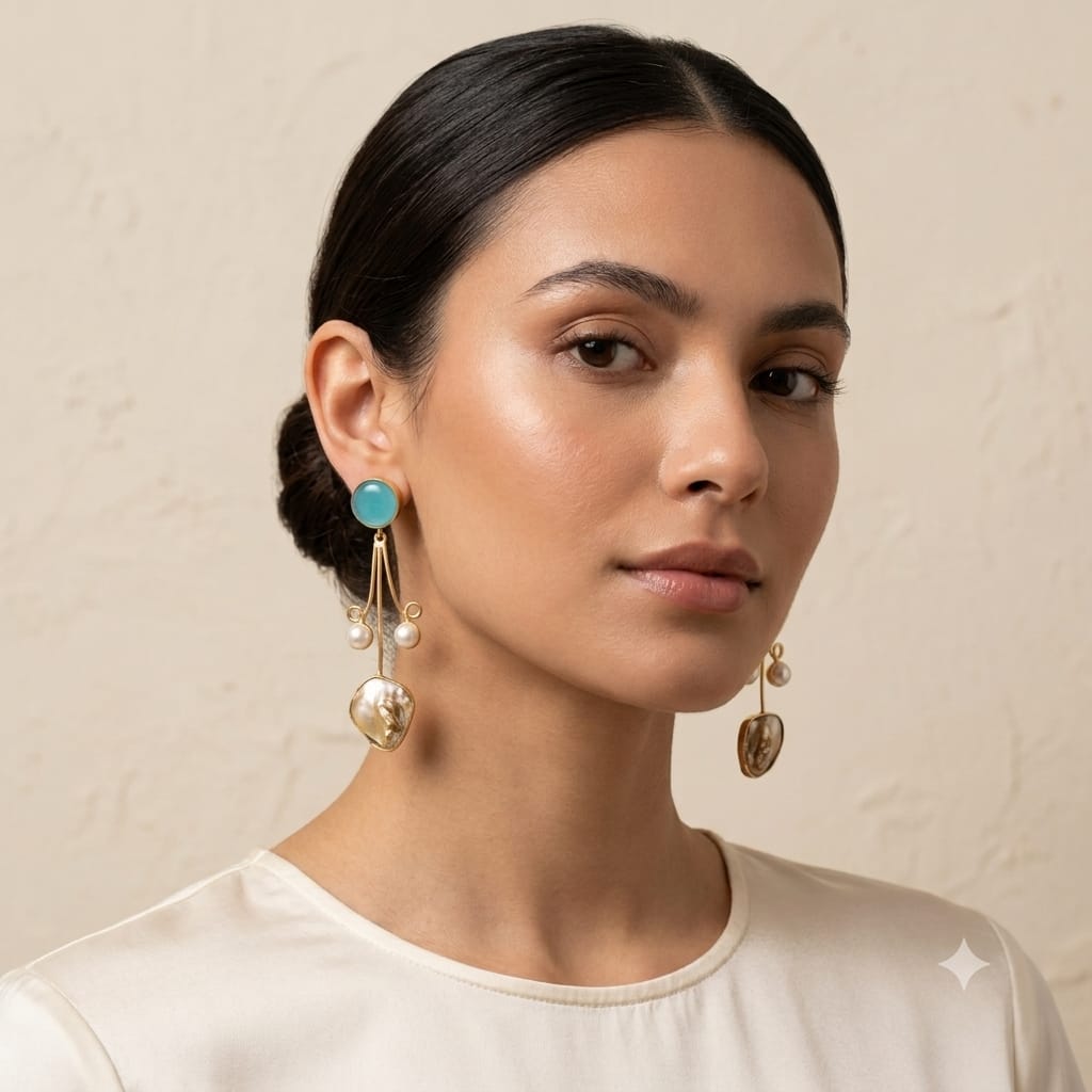 Turquoise Cascade Drop Earrings